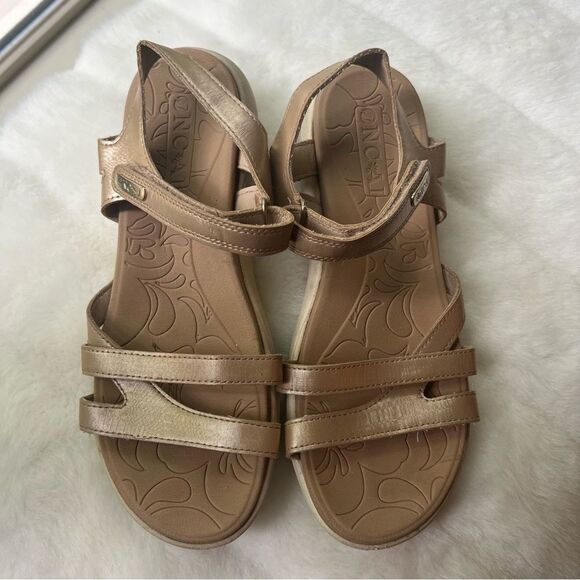 ONCAI Sandals Orthotic Arch Support Leather Lightweight Comfort Gold/Khaki Sz 9 - Picture 10 of 16